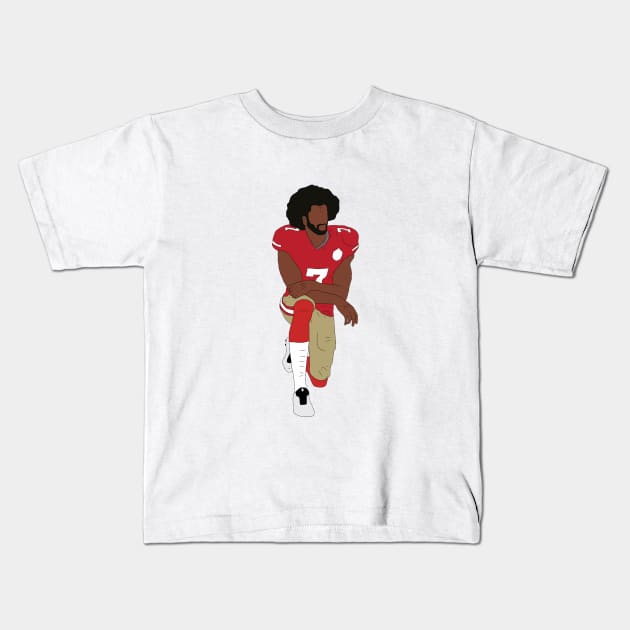 Colin Kaepernick Kneeling Kids T-Shirt by rattraptees